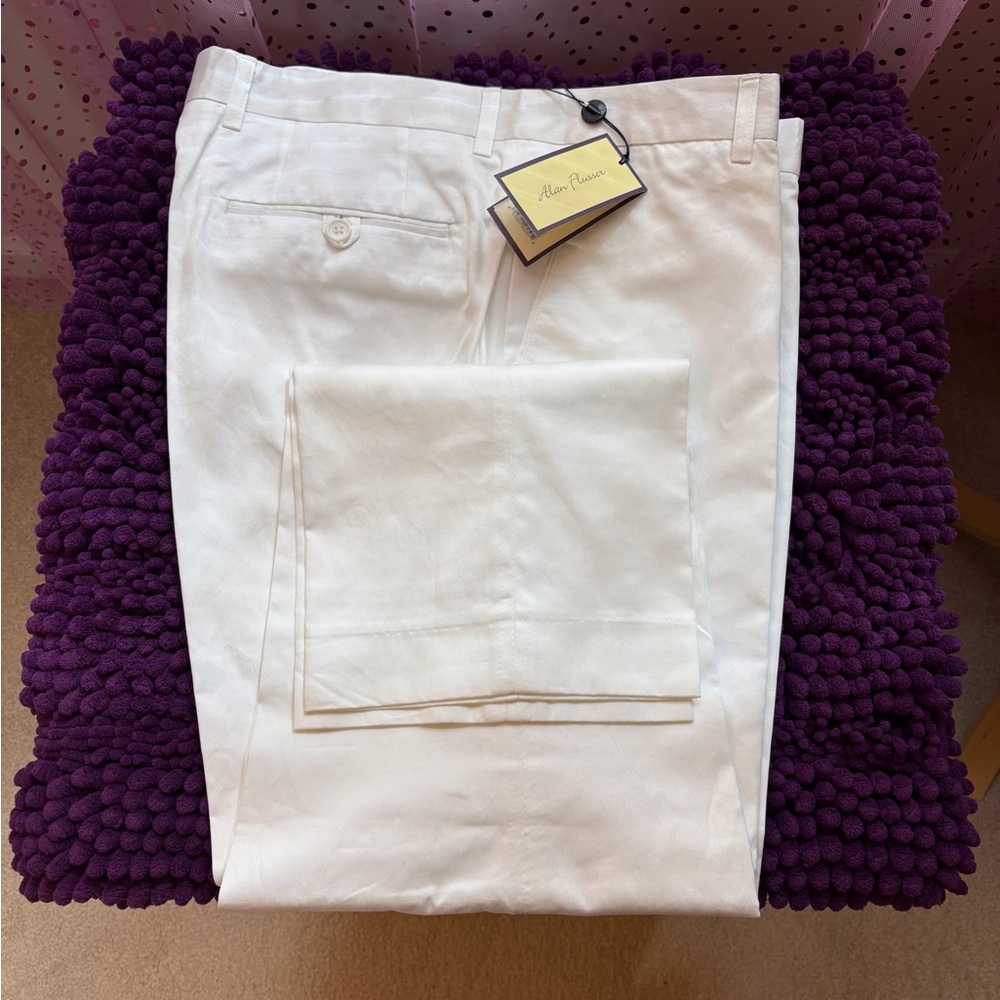 36/30 Alan Flusser White Chinos for a Casual Look NWT